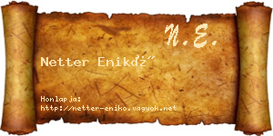 Netter Enikő névjegykártya